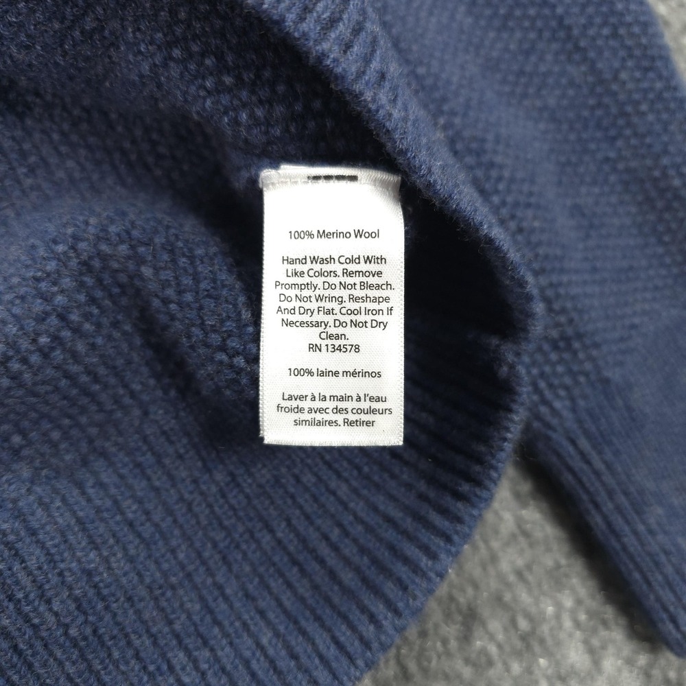 Vineyard Vines Sweater Mens Small Blue Merino Wool‎ 1/4 Zip Mock Neck Commando - Picture 4 of 11
